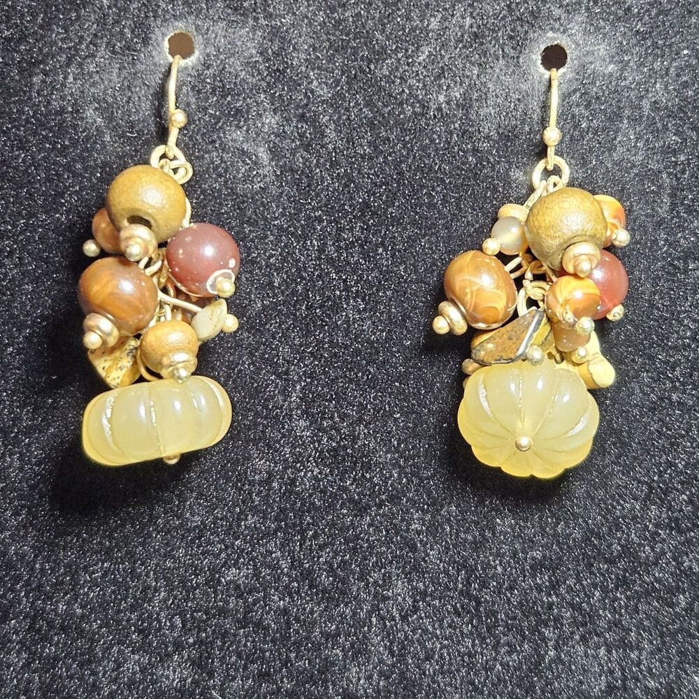 Cato Gold Tone Semi-precious Stone Dangling Earrings
